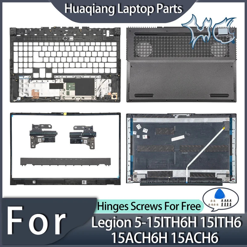 ใหม่สําหรับ Legion 5-15ITH6H 15ITH6 15ACH6H 15ACH6 LCD ปกหลัง Bezel Palmrest ด้านล่างบานพับฝาครอบบาน