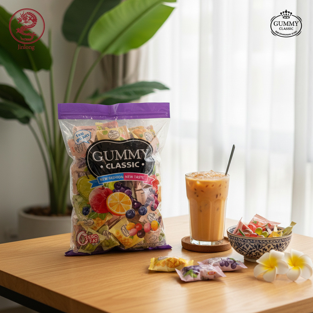 ลูกอมผลไม้รวม 1000g หลากหลายรสชาติ Gummy Classic สุดคุ้ม
