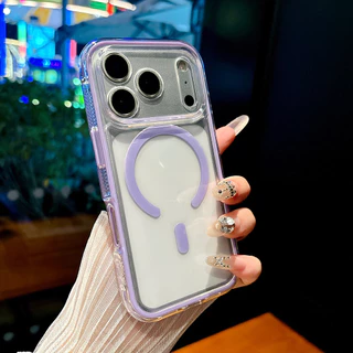 เคสโทรศัพท์อะคริลิคแม่เหล็กสําหรับiPhone 17 Pro Max 17 Air 16 Plus 15 14 13 12 11 Anti Slip Edgeกันกระแทกป้องกันปลอก
