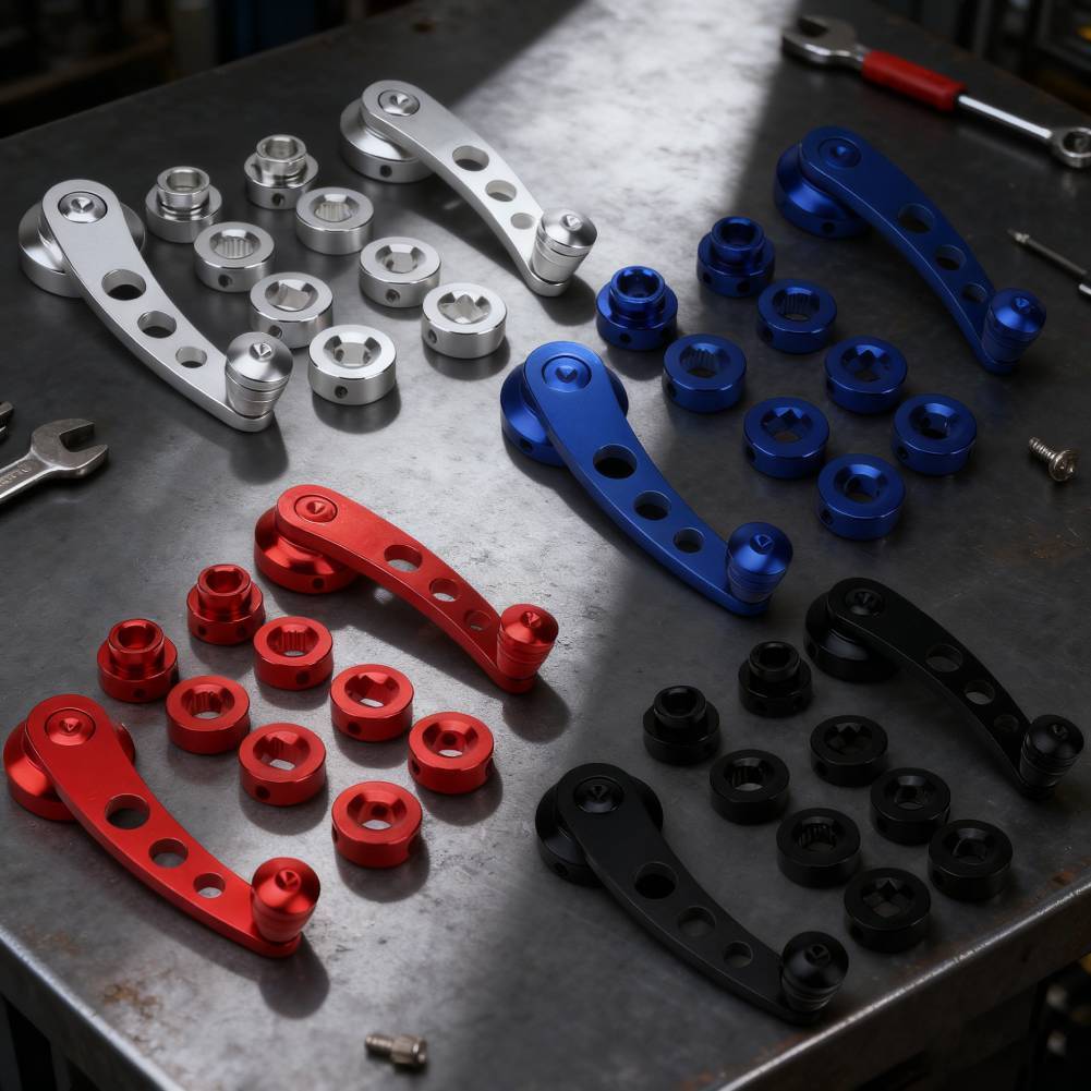 2 ชิ้น Universal Car Window Handle Winder Riser เปลี่ยนอลูมิเนียม Winder Crank Riser ชุด Universal Fit โปรโมชั่น