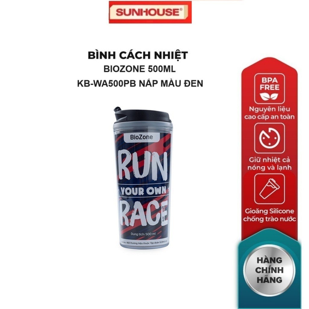 BIOZONE 500ML HEAT BOTTLE KB-WA500PB สีดํา LID