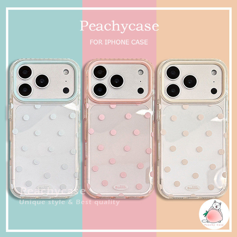 INS Polka Dotโปร่งใสโทรศัพท์มือถือสําหรับiPhone 17 16 15 14 13 12 Pro Max 11 17promax Big Hole Shock Resistance Protector TPUปกหลังเชลล์