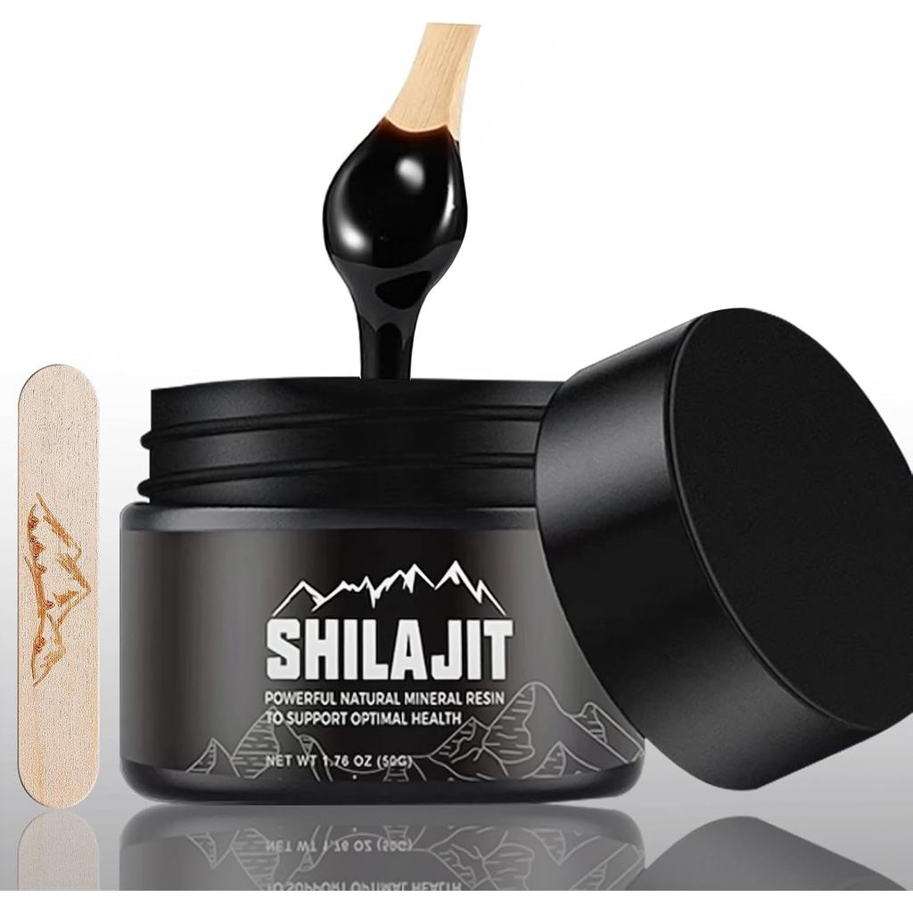 Shilajit Pure Himalayan - 50 กรัม Natural Organic Shilajit Resin, อาหารเสริม Shilajit Golden Grade ส