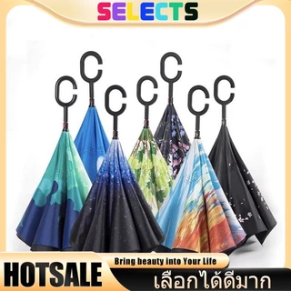 SELECTS ร่มกันแดดกัน UV 2 ชั้น 💫 ดีไซน์กลับด้านได้ มือจับรูปตัว C คล้องแขนสะดวก กันน้ำ 100% ทุกสภาพอากาศ