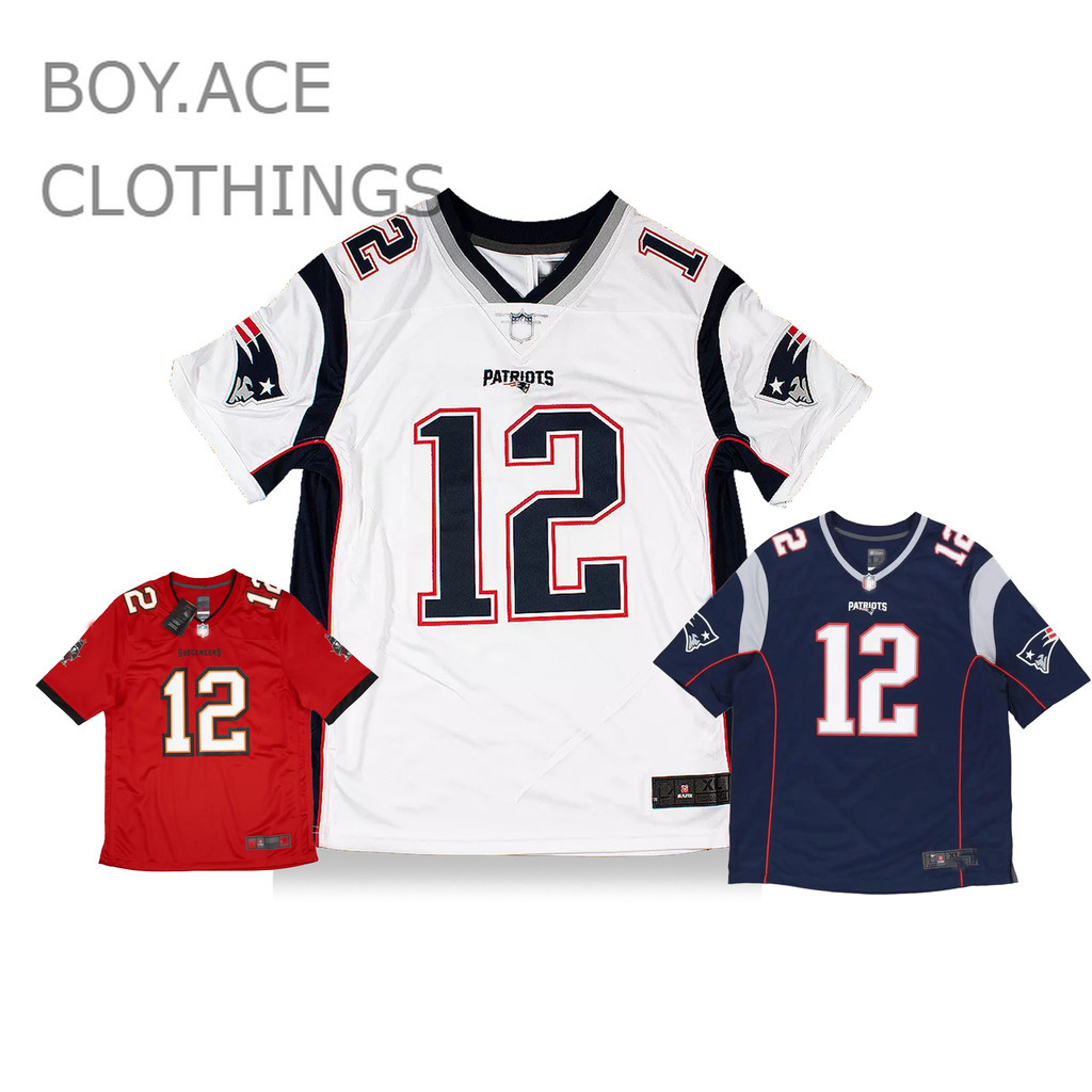 เสื้อยืดเชียร์ทีม NFL Brady Patriots สีขาว unisex