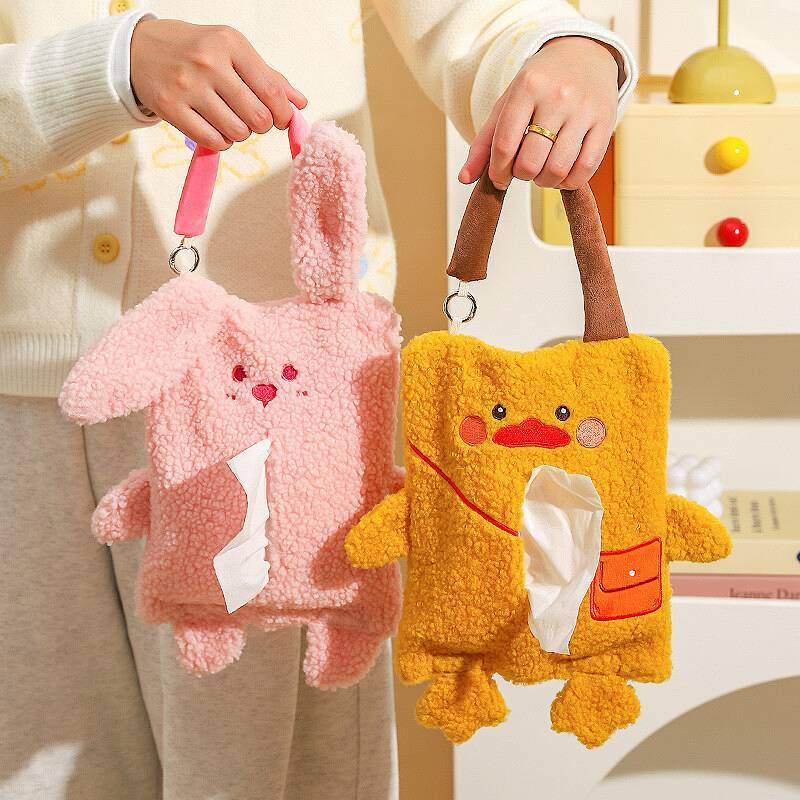 Cute Tissue Box Portable Tissue Bag Storage Wall-Mounted Car Napkin Tissue Box Hanging Tissue Bag Ca