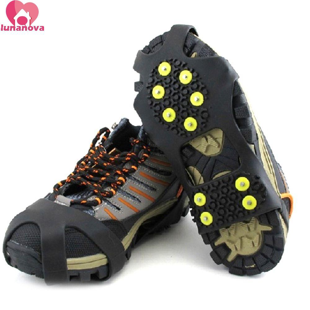 LUNANOVA Anti-Slip Ice Gripper กันลื่นบนน้ำแข็งด้วยซิลิกาเจลและเหล็กดัดสำหรับยึดเกาะพื้น อุปกรณ์ป้องกันการลื่นในหิมะและน้ำแข็ง