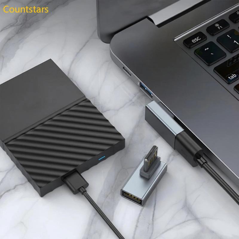 COU อะแดปเตอร์ USB 90 องศา USB Extender ขั้วต่อแบบพลิกกลับได้ Fast Charging ข้อมูล Syncing