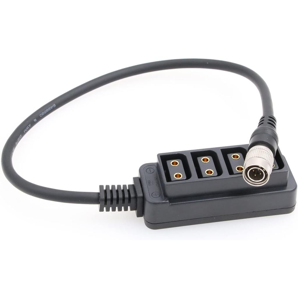 Hirose 4 Pin Male to 4 Port D-tap Female Splitter Power Cable for Sony F55/FS7