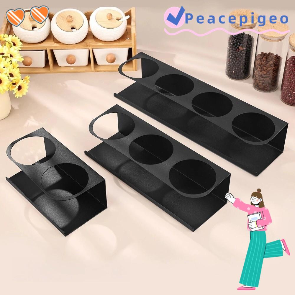 เพซีเปียโก ที่วางแก้วแก้วน้ํา,โลหะสีดําสีขาวขวดน้ําออแกไนเซอร์,แบบพกพาแม่เหล็กประหยัดพื้นที่3สล็อตตู้เย็นชั้นวางถ้วยใช้ในบ้าน