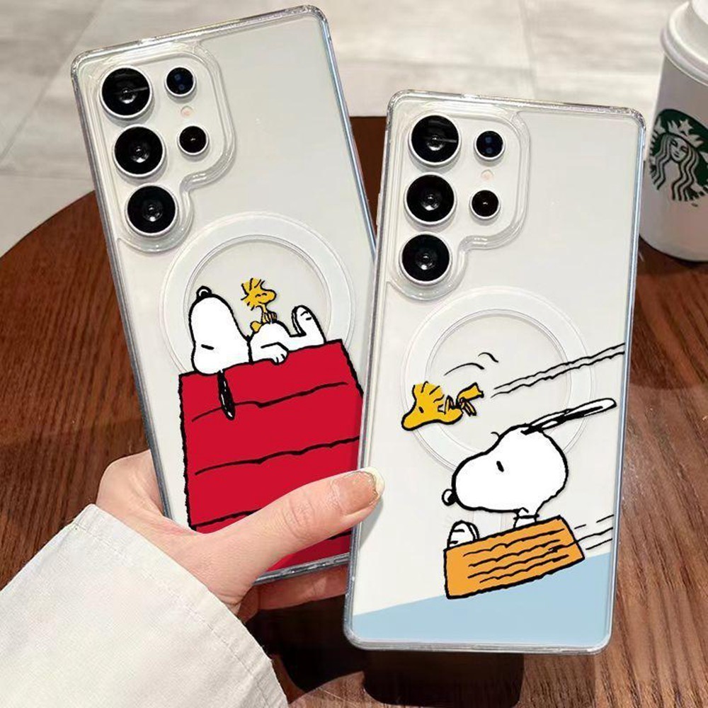 SAMSUNG น่ารัก Snoopy Woodstock เคสโทรศัพท์แม่เหล็กสําหรับSamsung S26 Ultra S25 Ultra S25 Edge S24 U