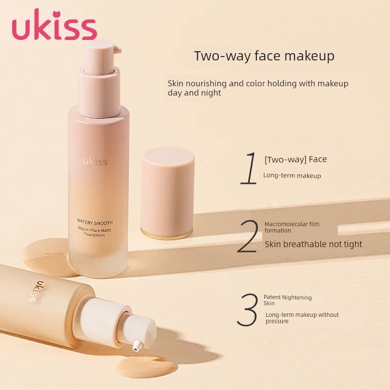 foundation ครีมรองพื้น UKISS Liquid Foundation Long-Lasting No Makeup Nourishing Skin Female Mixed O