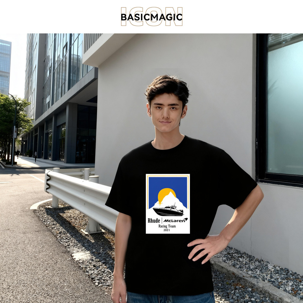 เสื้อยืดโอเวอร์ไซส์ Rhude McLaren Racing Team 2021 นุ่มสบายผิว,Oversize,Unisex,Athletic,Basic 0344