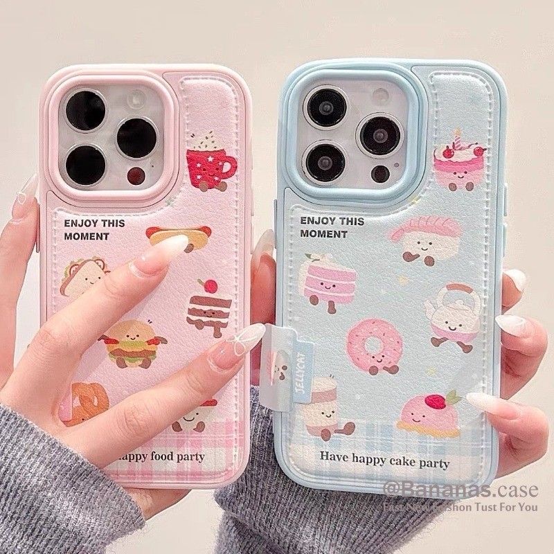 เข้ากันได้กับ iPhone 17 16 15 14 13 12 11 Pro Max X Xr Xs Max 7 8 Plus SE2020 เคสโทรศัพท์น่ารักโค้กแฮมเบอร์เกอร์ปกหลังนุ่ม