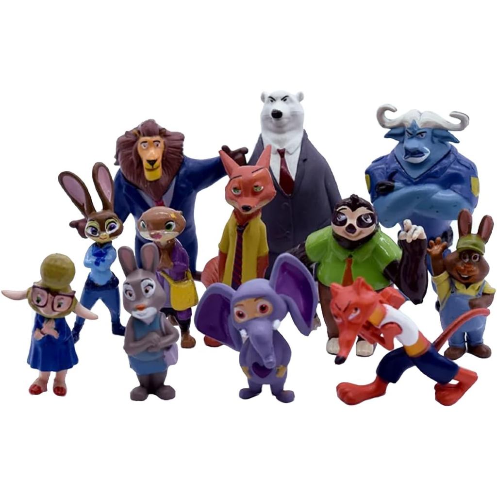12Pcs Movie Zootopia Garage kit Cake ornament