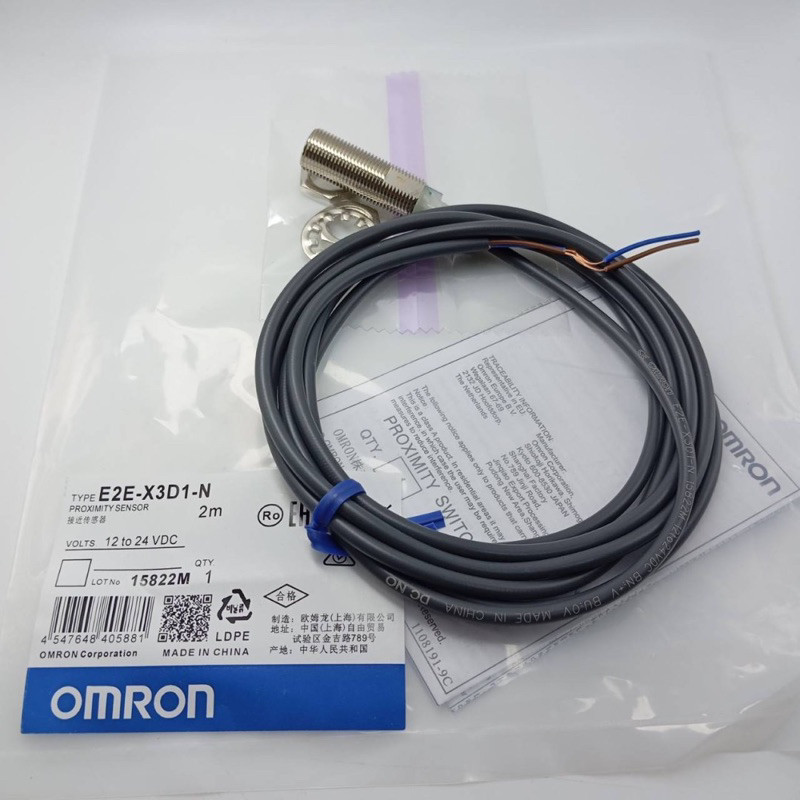 E2E-X3D1-N / E2E-X3D1-N-2 หัว 12mm 2สาย ชนิด NO Proximity sensor เซ็นเซอร์จับโลหะ พร้อมส่ง ล้างสต๊อก