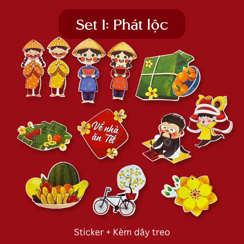 [HCMC EXPRESS]ชุดห้อยไว้สําหรับ Tet 2026 Tag สติ๊กเกอร์ตกแต่งต้นพีชแอปริคอทและฤดูหนาว - tuerens ANGI