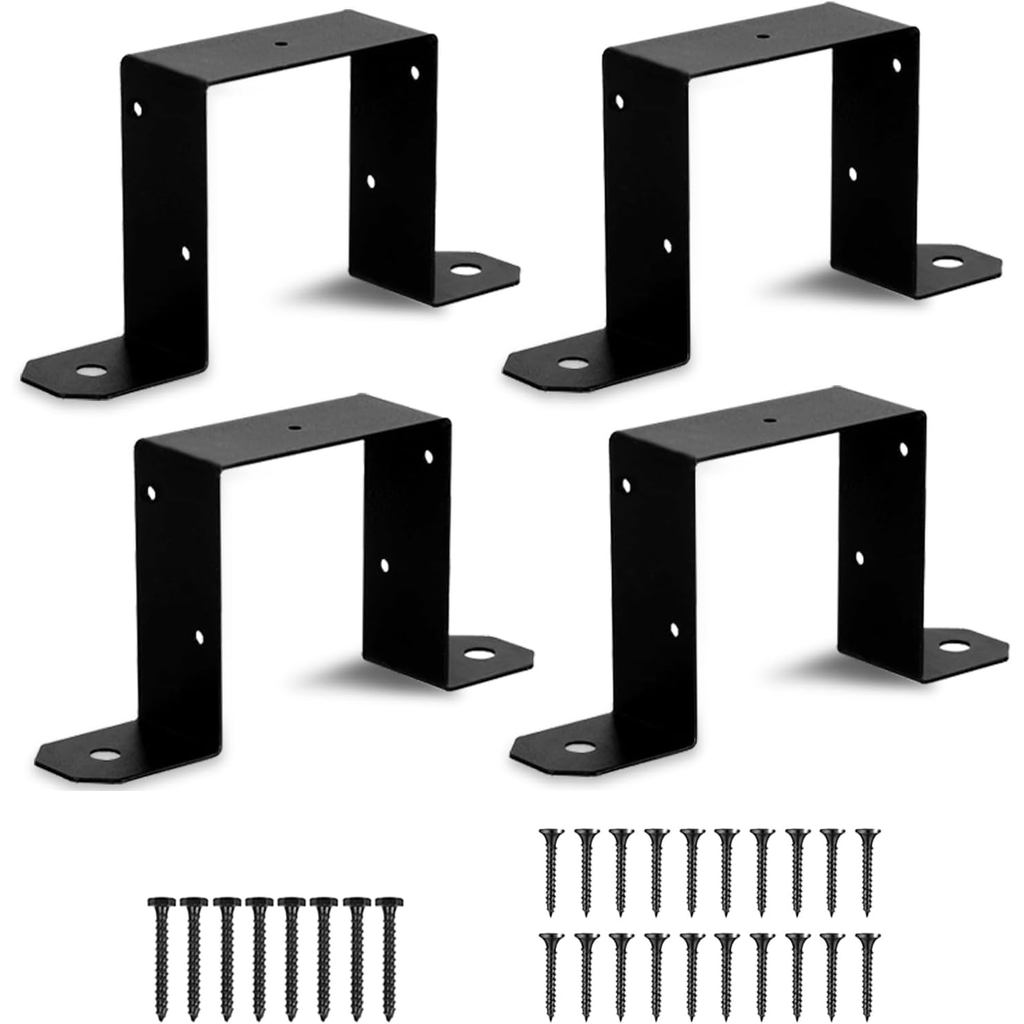 4 Pcs 4" x 4" Strap Post Ties, Heavy Duty Brackets for 4x4 Wood Posts - Ideal for Deck, Fence, Gazeb