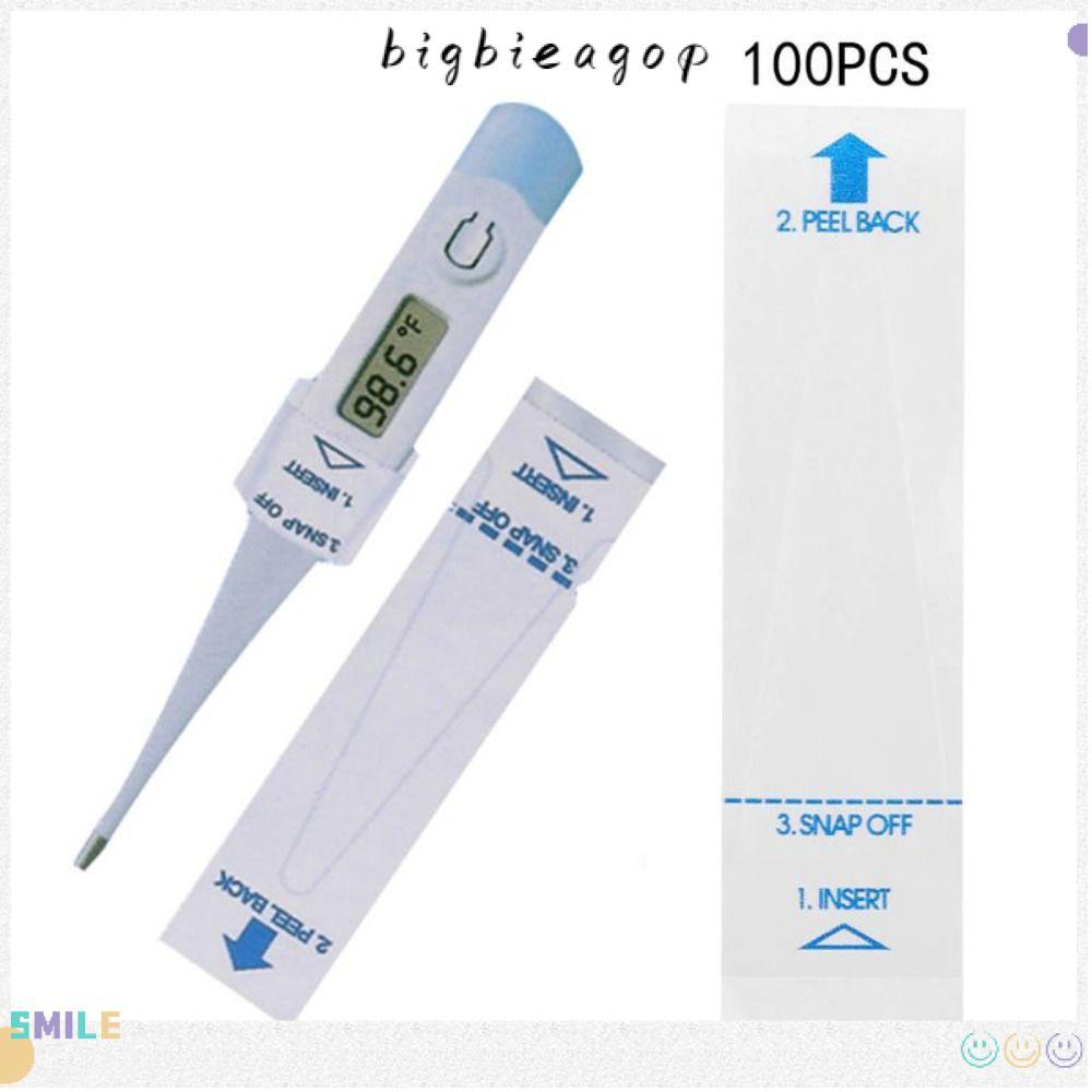 BIGBIEGOP 100PCS Digital Probe Covers, Thin Disposable Temperature Probe Cover,คุณภาพสูงสุขอนามัยสะด