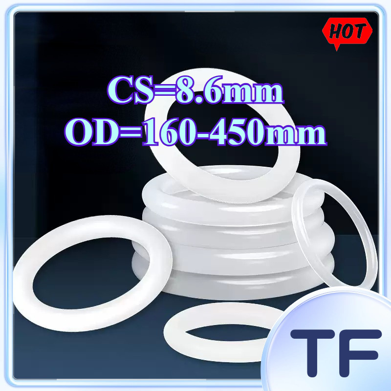 ปะเก็นโอริง CS8.6 มม.* OD160-450 มม.โอริงซิลิโคนสีขาวซีลแหวนซีลเกรดอาหารแหวนยางกันน้ําปะเก็นยืดหยุ่น