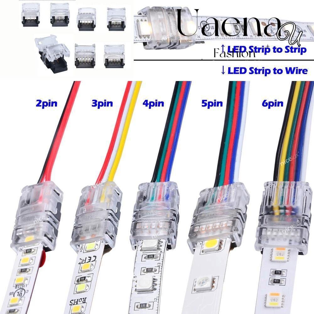 UAENAU LED Strips Connector 4pin 5pin 6pin ไฟฟ้า 2pin 3pin การเชื่อมต่อสายไฟ