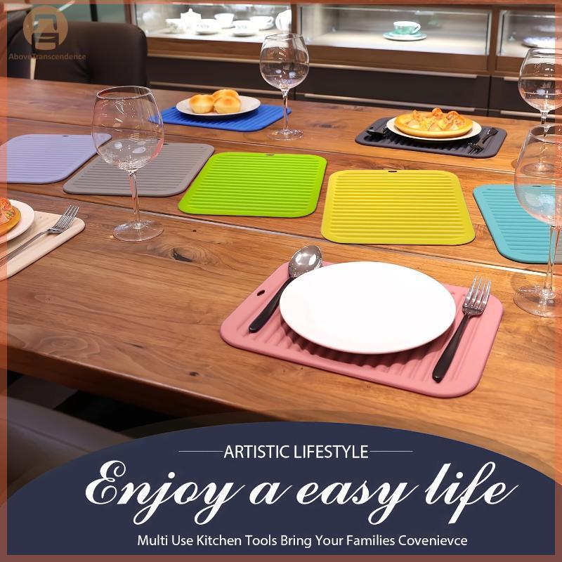 ABOVE ซิลิโคน Trivets สําหรับจานร้อน, หม้อและกระทะ, แผ่นร้อนสําหรับเคาน์เตอร์ครัว, เตารีดดัดผม, ที่วางหม้อสําหรับ Home Kitchen TH