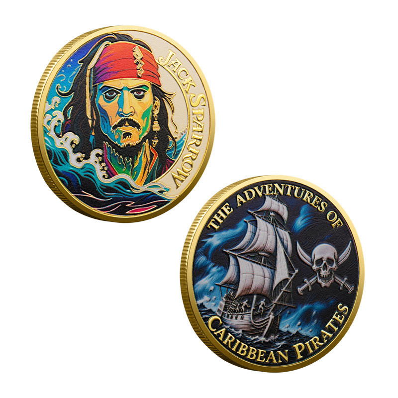 2025readystock Pirates of the Caribbean เหรียญที่ระลึก Captain Jacks Palo Metal เหรียญที่ระลึก Chall