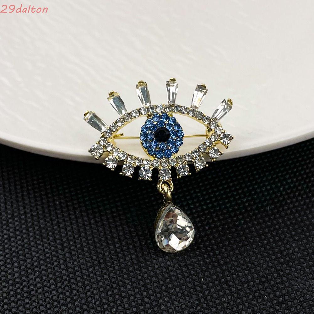 DALTON Luxury Badge Pin, Vintage จี้ Devil Eye เข็มกลัด Pin, แฟชั่น Hollow Out ตกแต่ง Rhinestone Eye