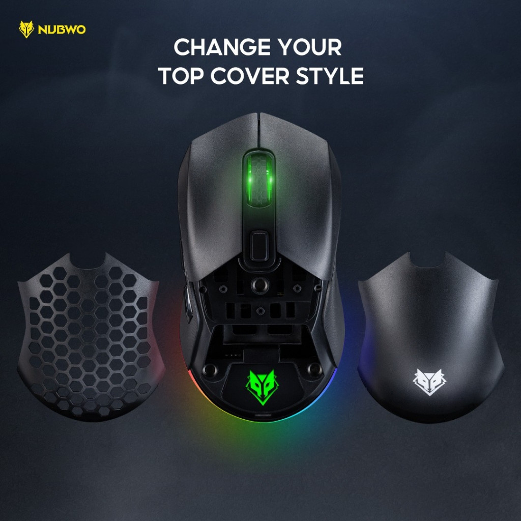 Nubwo NM-98 Mouse Wireless Gaming เมาส์เกมมิ่ง บลูทูธได้ เปลี่ยนหน้ากากเมาส์ได้