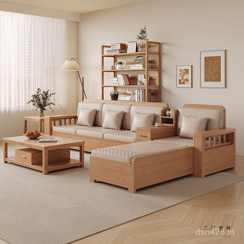 สีขาว Waxwood Nordic ตกแต่งบ้าน Log สีขนาดเล็ก Apartment เฟอร์นิเจอร์ไม้โซฟา Influencer ฤดูหนาวฤดูร้