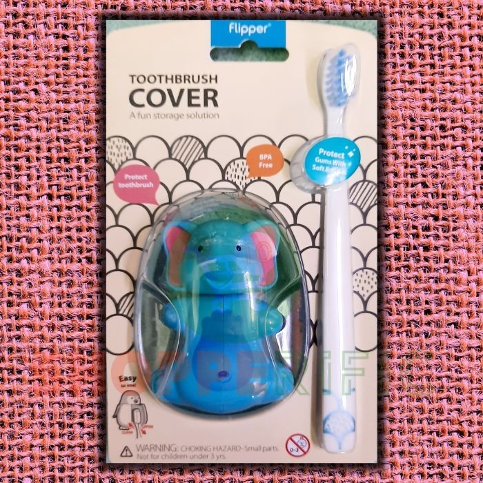 Flipper Fun Animal แปรงสีฟันสําหรับเด็ก Combo แปรงสีฟันและที่วางช้าง