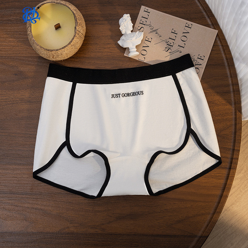 Box Boxer ชุดชั้นในสตรีผ้าฝ้ายขนาดใหญ่ต้านเชื้อแบคทีเรียเป้าสะโพก-pack Design Boxer Style