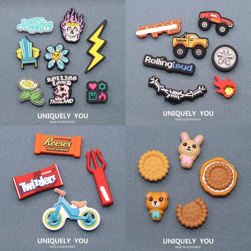 Miss Zoe Jibtz หัวเข็มขัดรองเท้าจักรยานการ์ตูนคุกกี้หมีหัวเข็มขัดรองเท้าอุปกรณ์เสริมรองเท้าในรถยนต์