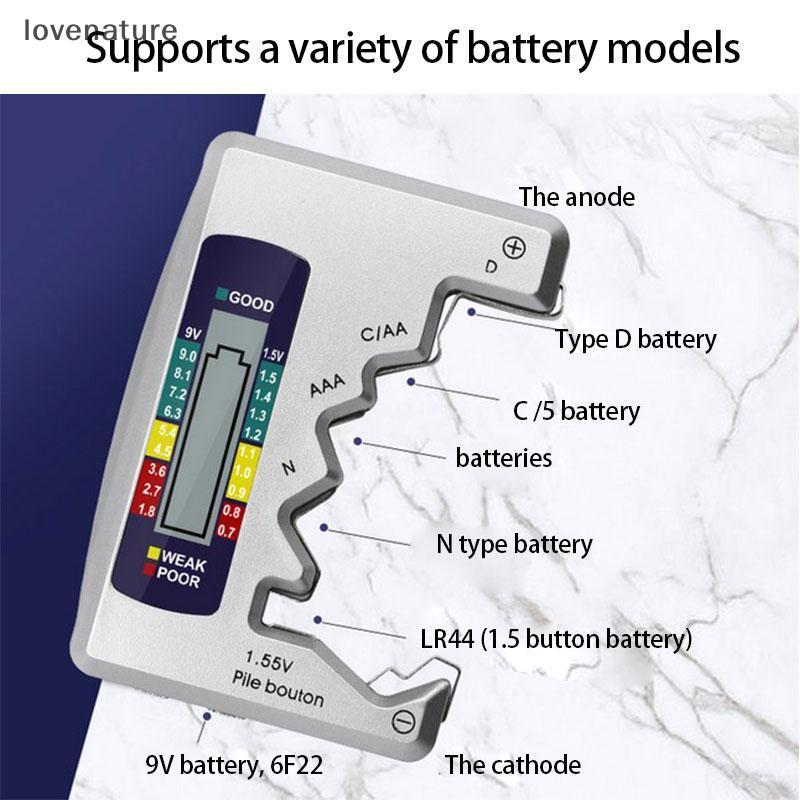 LT เครื่องทดสอบแบตเตอรี่ความจุดิจิตอล Universal ปุ่มสําหรับ Lithum N /AAA/CAA/D/1.5V เครื่องทดสอบแบต