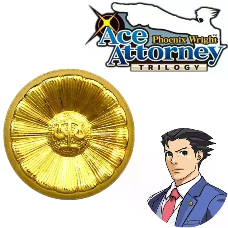 เข็มกลัดอนิเมะ Ace Attorney ของ Phoenix Wright Athena Cykes เหมาะสำหรับประดับบนเสื้อผ้าและกระเป๋าเป้