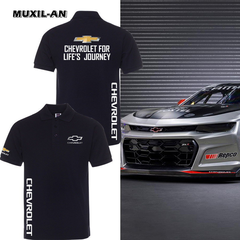 👕 2025  เสื้อโปโล Chevrolet Car Polo Shirt Racing Sports Top Short Sleeve Can Be Customized
