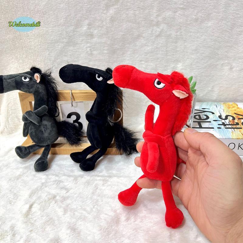 [WLB-t] มาสคอตปีม้าม้าน้อยของเล่นตุ๊กตาม้าสีดําเย็นตุ๊กตากระเป๋าเสน่ห์ใหม่