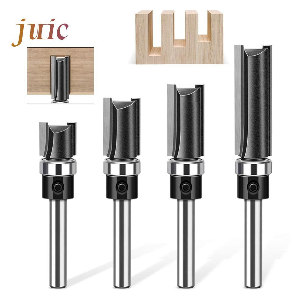 JUIC Router Bit, Straight 6mm 1/4 "Shank Line Cutter, Bearing Copy Trimming Cutter