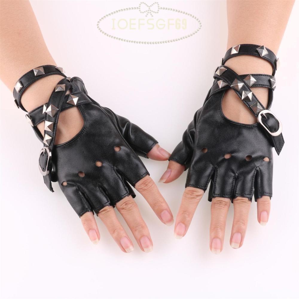 IOEFSGF69 ถุงมือ Rivet Motor Leather Mittens