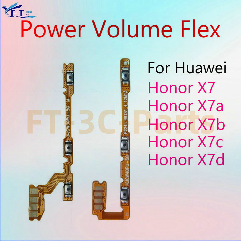 สําหรับ HuaWei Honor X7 X7a X7b X7c X7d 4G 5G สวิทช์คีย์และ Volume up down ปุ่มด้านข้าง flex cable