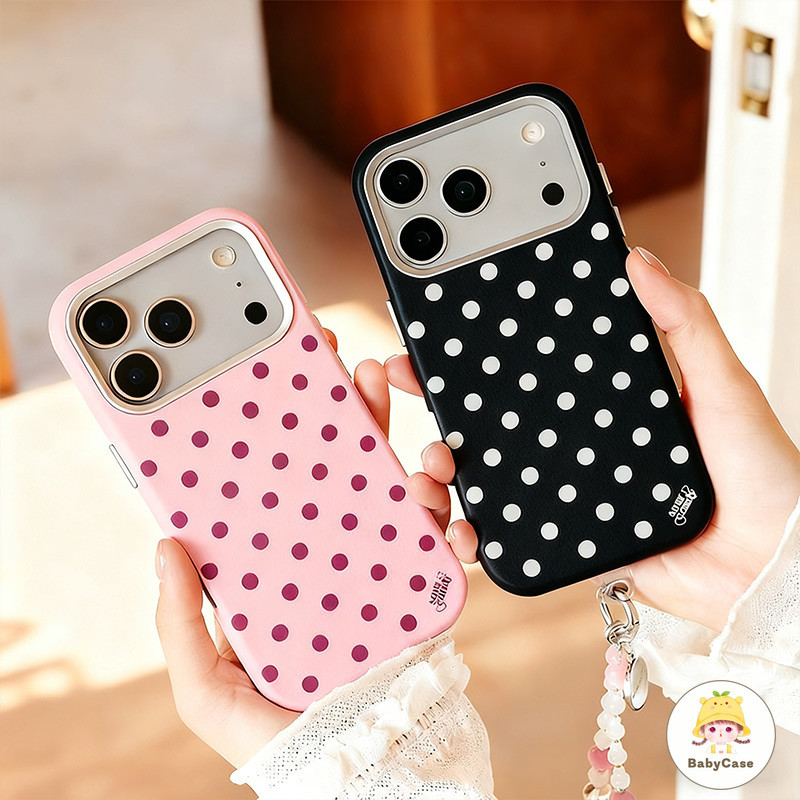 เคสไอโฟน 17 16 สำหรับ iPhone 11 13 16 12 17 15 14 Pro Max 17air XR 15 16 7 8 Plus X XS ปกอ่อนลายจุดแฟชั่นเรียบง่าย