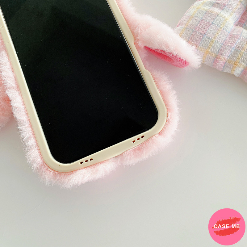 น่ารักสีชมพูปุยตะเข็บพลิกป้องกันกล้องเคสโทรศัพท์เข้ากันได้สําหรับ ไอโฟน 17 อากาศ 16 15 14 บวก 13 12 11 มือโปร สูงสุด รวมทุกอย่างลดลงทนปกหลังเปลือก - รูปที่ 6