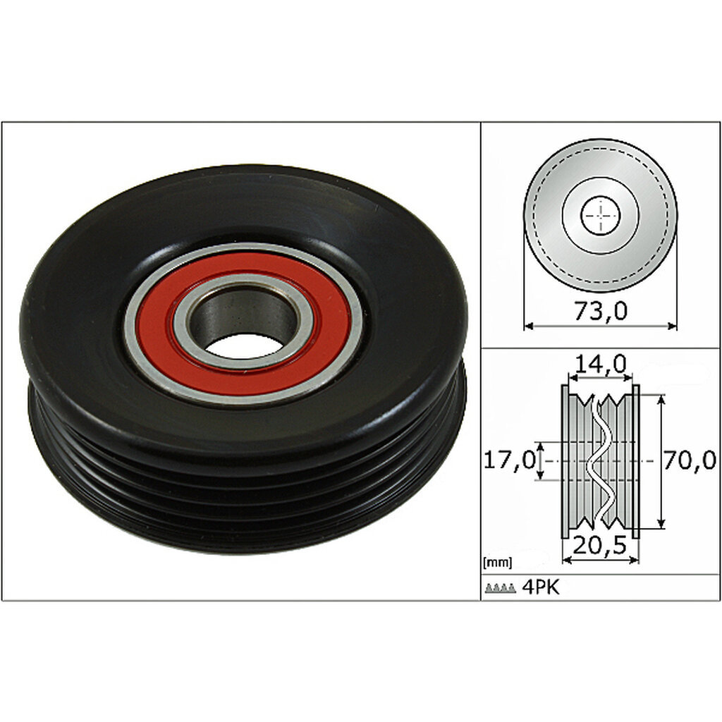 ลูกรอกสายพานหน้าเครื่อง CR-V Gen1 B20B 2.0 CIVIC ตาโต D16Y 1.6 FORESTER IMPREZA LEGACY EJ20 EJ25