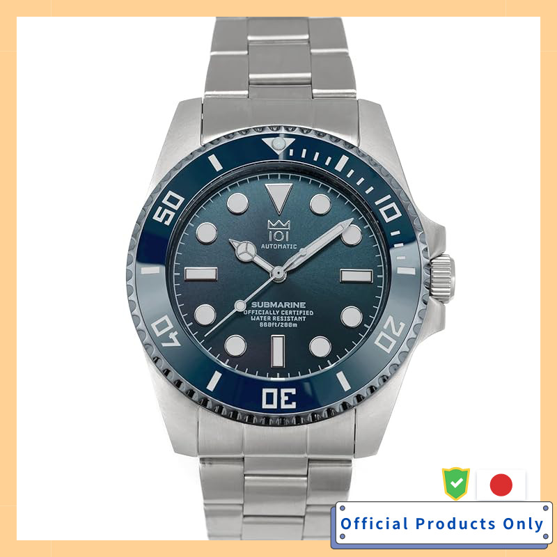 [HYAKUICHI 101] No.7R Hyakuichi Divers Watch Mechanical Non-Date Wristwatch Deep Aqua Hack Function