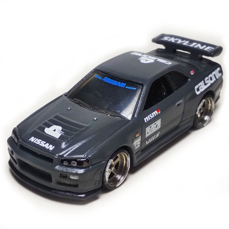 HotWheels HotWheels ดัดแปลงรถที่กําหนดเอง NISSAN Ares R34 สีดําสีเทา NISSAN GTR R34