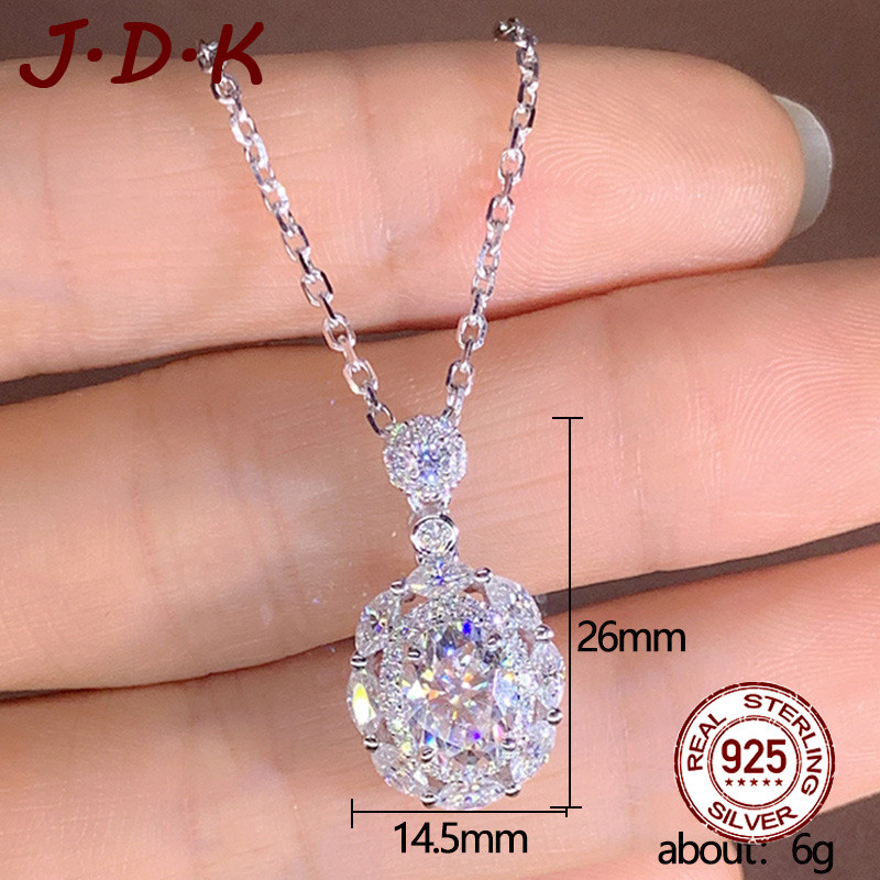 JDK สร้อยคอจี้เงิน 925 เพทายแฟชั่นใหม่