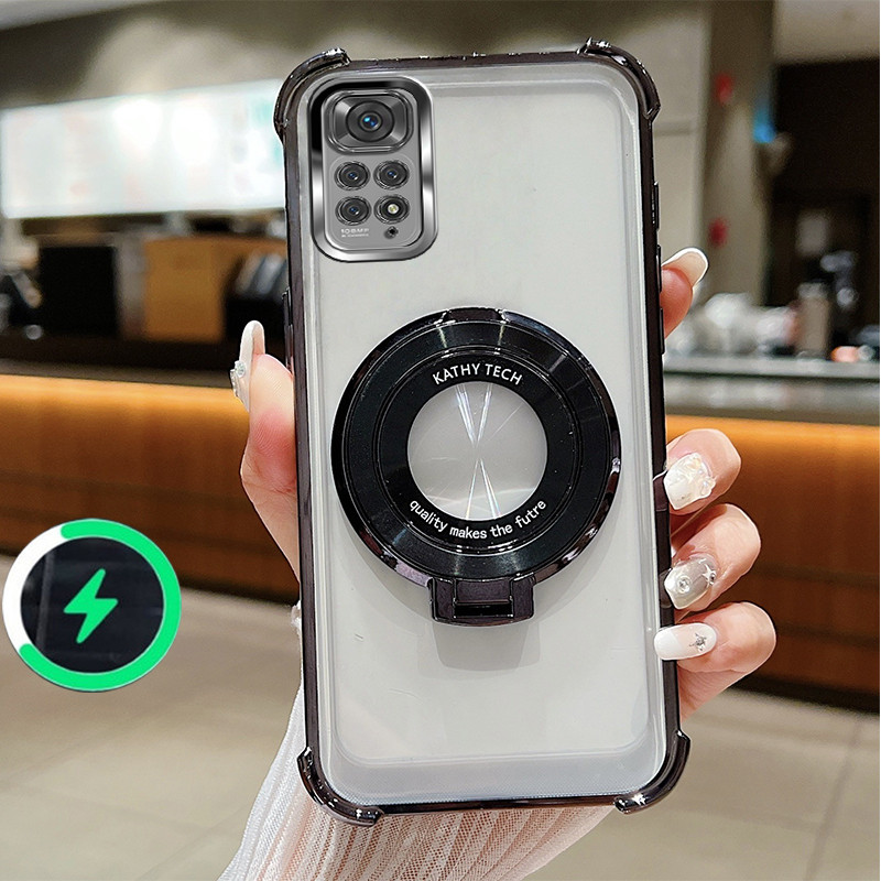 เหมาะสําหรับ Redmi Note 11 11s pro 4G 5G เคสโทรศัพท์สี่มุม anti drop CD ที่วางโทรศัพท์โปร่งใส soft shell 025