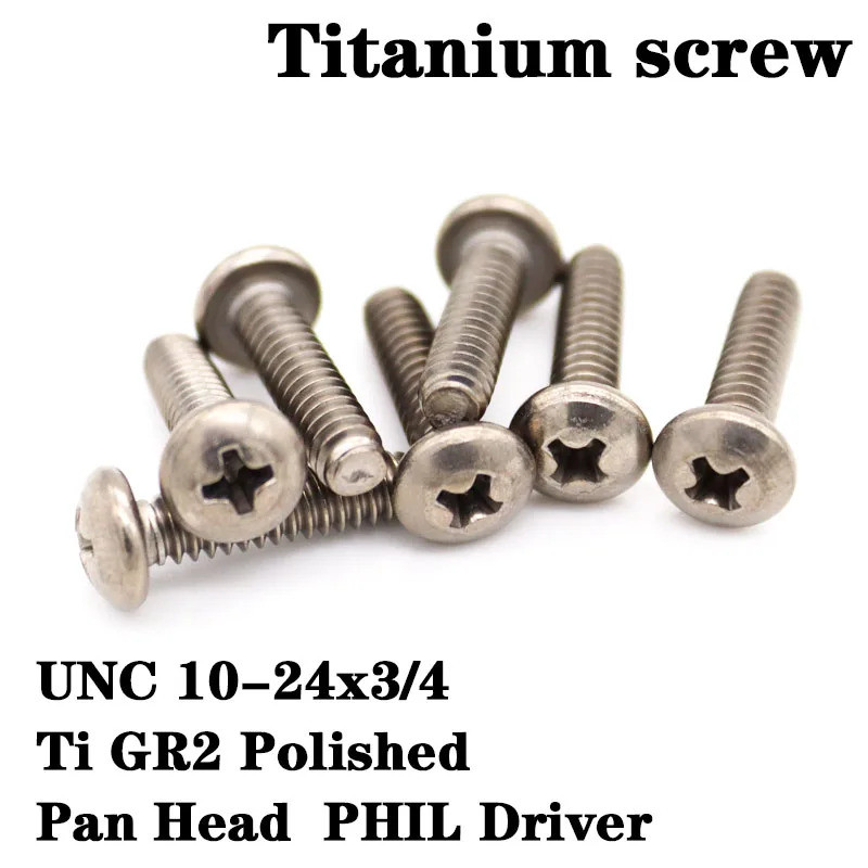 Pan Head Titanium screw 10-24x5/16 10-24x3/8 10-24x1/2 10-24x5/8 10-24x3/4 10-24x1.25 x1.5 10-24x1.7