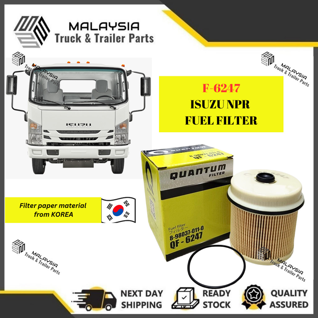 F-6247 ISUZU 6HK1(T), NPR75, 4JJ1(T) FUEL FILTER (8-98037011-0)