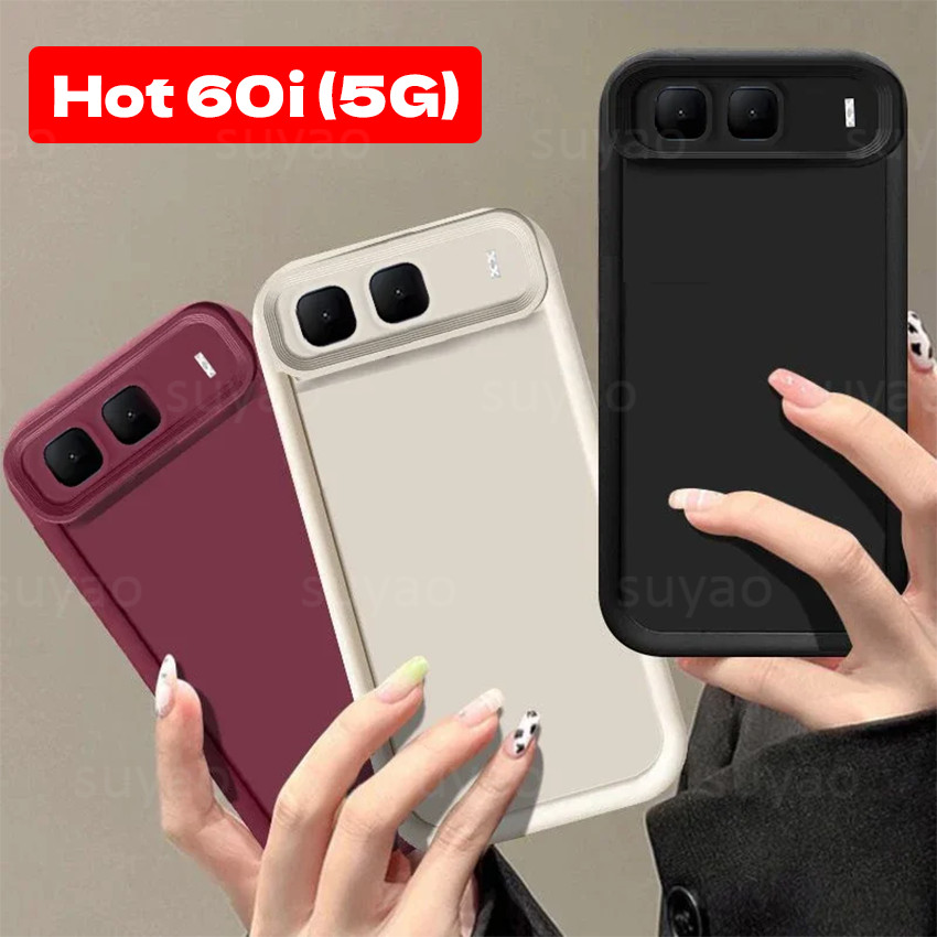 สําหรับ infinix Hot 60i 5G 2025 เคสโทรศัพท์ซิลิโคนเหลวแบบนุ่มหรูหราสีทึบปลอก Hot60i infinixHot60i Pro Plus Pro + Hot60Pro + กันชนกันกระแทกป้องกันปกหลัง